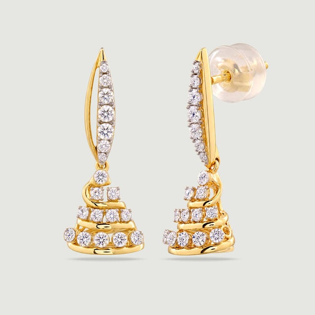 Radiant Layered Diamond Jhumka,,hi-res image number null