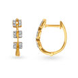 Chic Diamond and Gold Hoop Earrings,,hi-res view 1