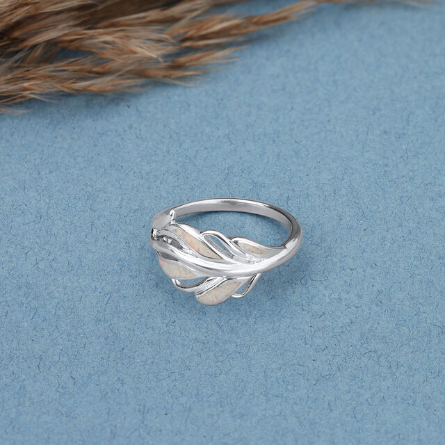 Ethereal Leaf Silver Ring,,hi-res image number null
