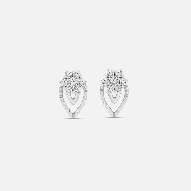 Sparkling Teardrop Silver Stud Earrings,,hi-res image number null
