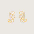 Lustrous Vine Polki Diamond Hoop Earrings,,hi-res view 3