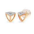14kt White And Rose Gold Diamond Stud Earrings,,hi-res view 3