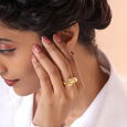 Sunrise Stripes 18KT Gold Finger Ring,,hi-res view 2