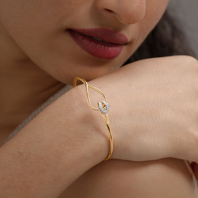 Graceful Twist Diamond Bangle,,hi-res image number null