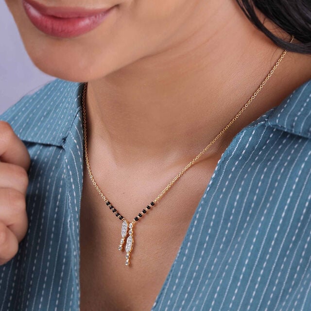 Contemporary Linear Diamond Mangalsutra,,hi-res image number null