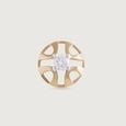 Mirrored Heritage Gold & Diamond Nose Pin,,hi-res view 2