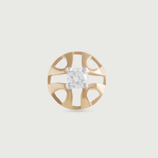 Mirrored Heritage Gold & Diamond Nose Pin,,hi-res image number null