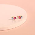 Twin Flame Ruby & Diamond Stud Earrings,,hi-res view 1