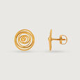 Rustic Charm 22KT Gold Stud Earrings,,hi-res view 4