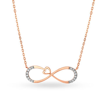 14KT Rose Gold Infinity Pendant With Chain