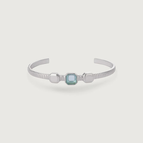 Chic Bezelled Silver Bangle