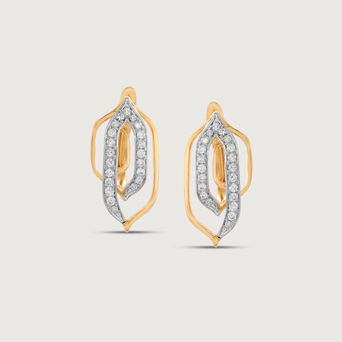 Royal Arch Diamond Hoop Earrings