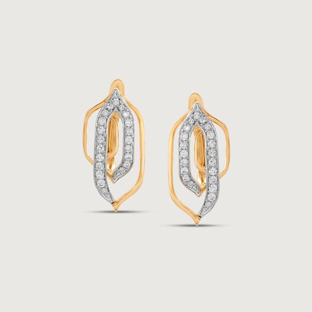 Royal Arch Diamond Hoop Earrings,,hi-res image number null