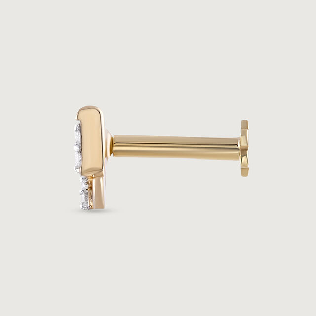 Triad Strob Gold & Diamond Nose Pin,,hi-res image number null