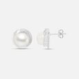 Pristine Pearl Silver Stud Earrings,,hi-res view 4