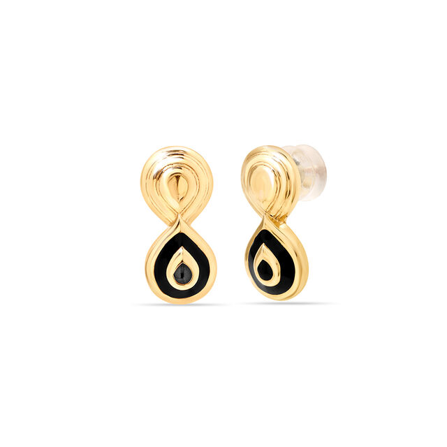 14KT Yellow Gold Elegant Intricacy Stud Earrings,,hi-res view 2