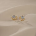 Cresting Waves 14 Kt Gold & Diamond Stud Earrings,,hi-res view 1
