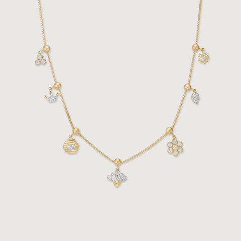 Honeybee Charm Diamond Necklace