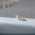 Lattice Sparkle Gold and Diamond Nose Pin,,hi-res view 1