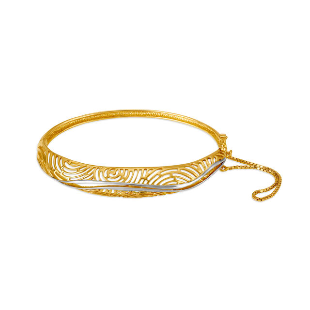 14KT Yellow Gold Oval Bangle With Openwork,,hi-res image number null