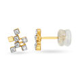 14KT Yellow Gold Diamond Stud Earrings,,hi-res view 2