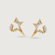 14KT Sparkly Shooting Star Stud earrings,,hi-res view 3