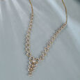 Delicate Bowtie Gold & Diamond Necklace,,hi-res view 1