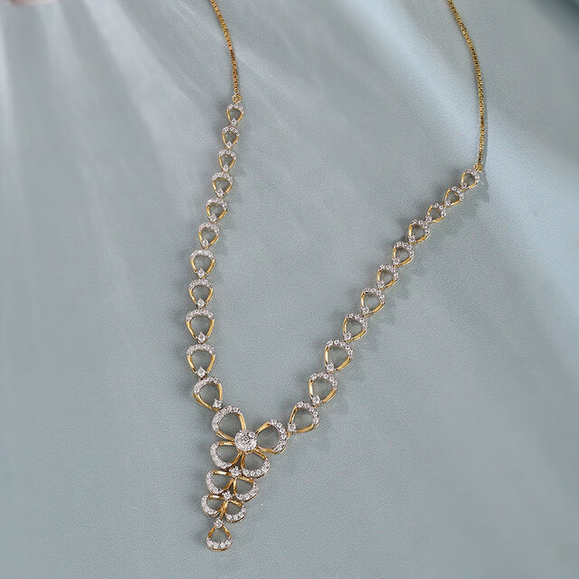 Delicate Bowtie Gold & Diamond Necklace,,hi-res image number null