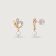 Curled Grace Gold & Pearl Drop Earrings,,hi-res view 4