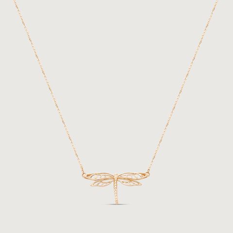 Airy Dragonfly Gold Necklace