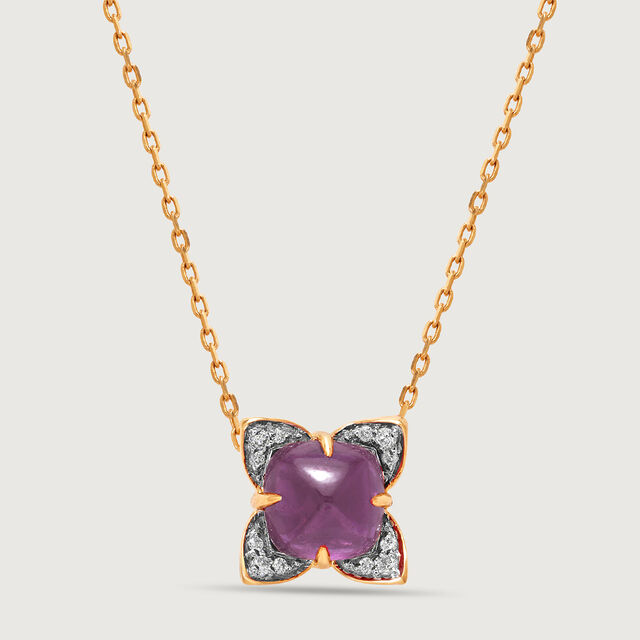Aurora's Embrace 14KT Amethyst & Diamond Pendant,,hi-res image number null