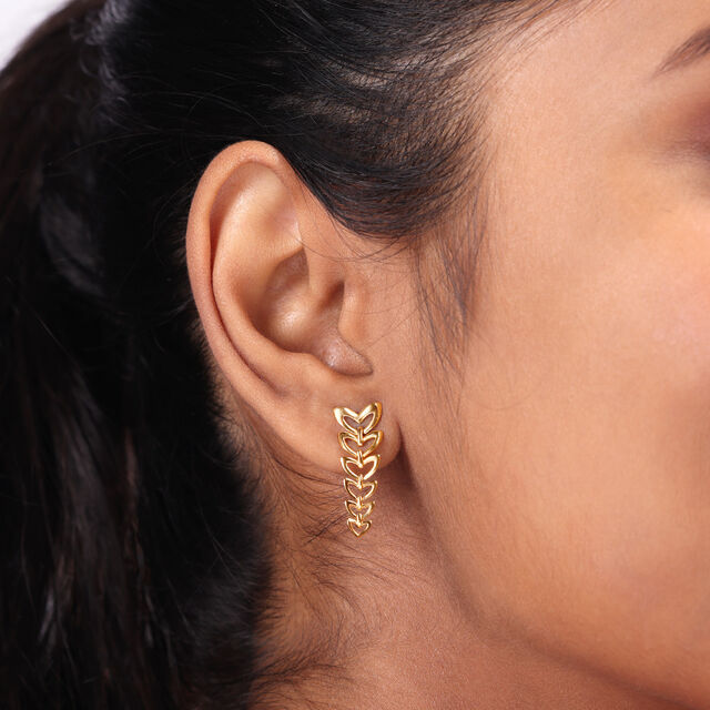Cascade of Hearts 14KT Yellow Gold Drop Earrings,,hi-res image number null