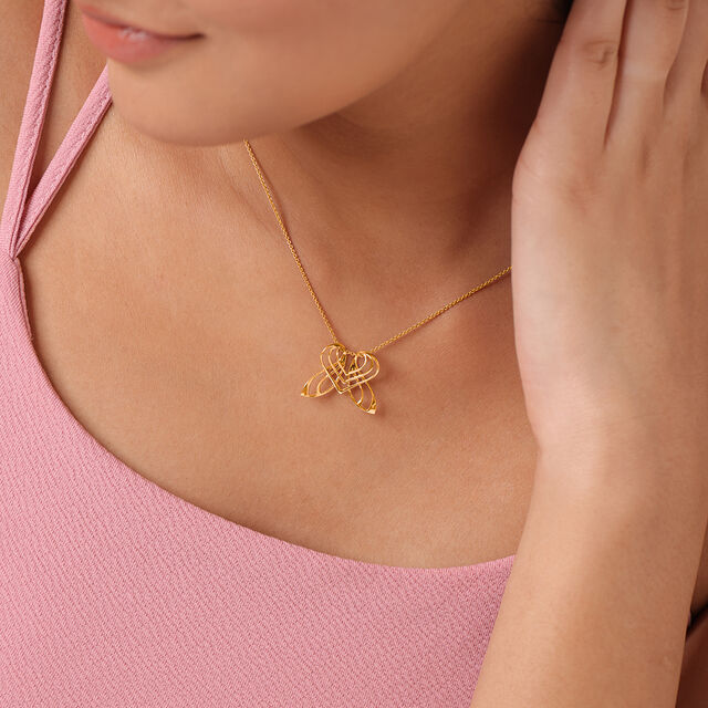 Butterfly Symphony Cupid Edit 14KT Gold Pendant,,hi-res image number null