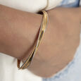 Sleek Twist Rose Gold Bangle,,hi-res view 2