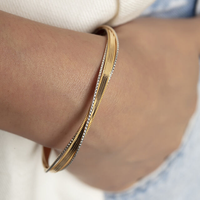 Sleek Twist Rose Gold Bangle,,hi-res image number null