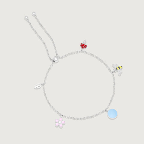 Playful Garden Silver Anklet