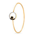 18 KT Yellow Gold Gleaming Circle Diamond and Onyx Bangle,,hi-res view 1