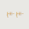 Geometric Poise Diamond Stud Earrings,,hi-res view 4