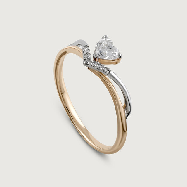 Celestial Heart 14 kt Gold & Diamond Finger Ring,,hi-res image number null