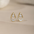 Teardrop Unity Gold & Diamond Stud Earrings,,hi-res view 1