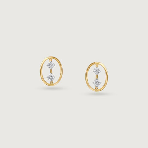 Oval Pop Diamond Earrings
