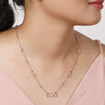 14KT Rose Gold Infinite curves Diamond Long to short Haram,,hi-res view 1