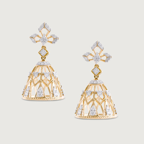 Lippan Splendour Gold & Diamond Jhumka