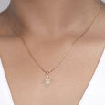 Elegant Floral Gold & Diamond Pendant,,hi-res view 2