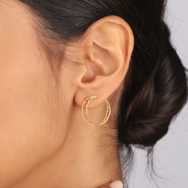 Universe Swirls 14Kt Hoop Earring,,hi-res image number null
