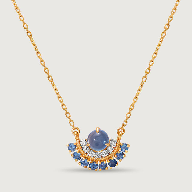 Bubbly Bliss 14KT Diamond & London Blue Topaz Necklace,,hi-res image number null