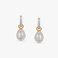 Teardrop Sparkle Diamond Hoop Earrings,,hi-res view 4