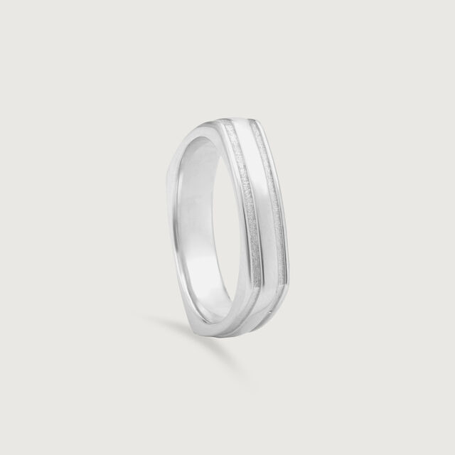 Geometric Edge Silver Ring,,hi-res image number null