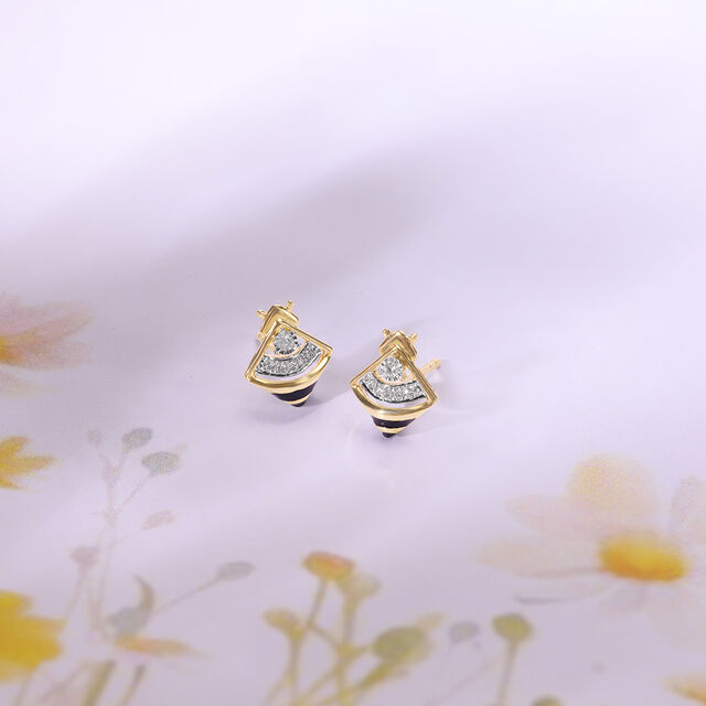 Bee Bold Diamond Stud Earrings,,hi-res image number null