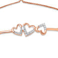 14KT Rose Gold Lovely Heart Diamond Bracelet,,hi-res view 3